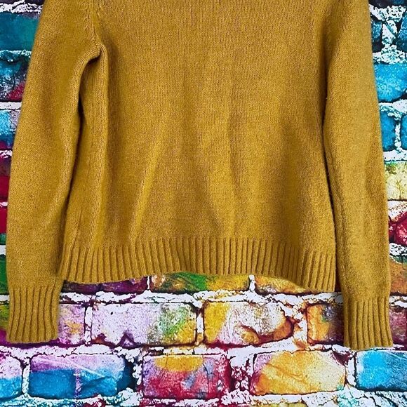 Marled Reunited Clothing 1/4 Zip Sweater with front pockets Mustard Small - Picture 8 of 9